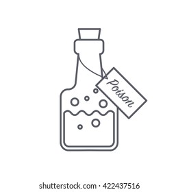 Poison vector icon. Bottle with poison liquid and bubbles.