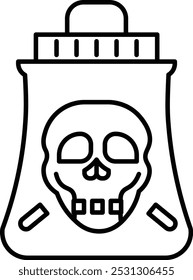 Diseño de icono de línea de Vector venenoso