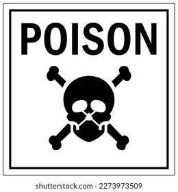 Poison warning sign and labels