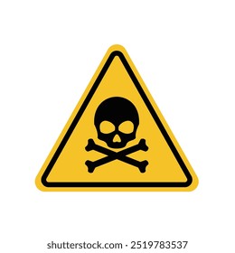  Poison warning sign on yellow triangle sign. Suitable for posters and web icons