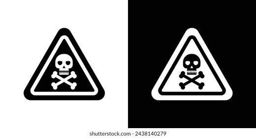 Poison Warning Sign. Toxic Chemical Hazard Symbol. Caution for Dangerous Substances.