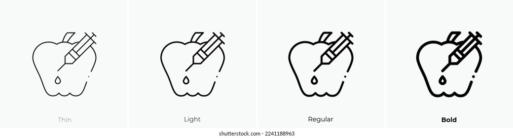 icono de manzana envenenada. Diseño delgado, ligero y audaz aislado en un fondo blanco