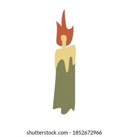 Poisoned candle witchcraft vector element. Isolated on white background for prints, posters and tattoo. Spooky mystery illustrations
