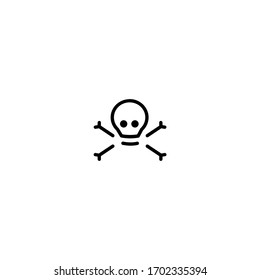 poisoning icon. danger icon. simple, flat, black, outline. medical and health icon.