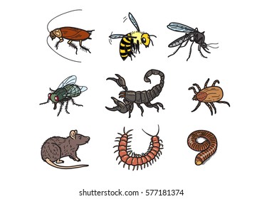 Poisonous animals vector