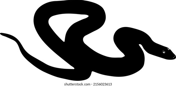 Poisonous Cartoon Snake Black Silhouette Vector Stock Vector (Royalty ...