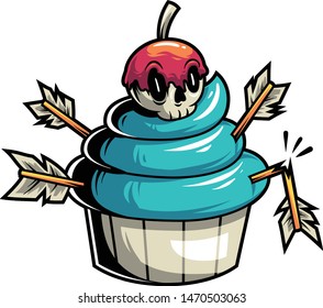 
poisonous and deadly cupcake vector