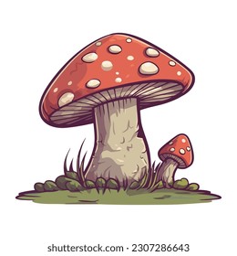 Poisonous fly agaric mushroom icon isolated