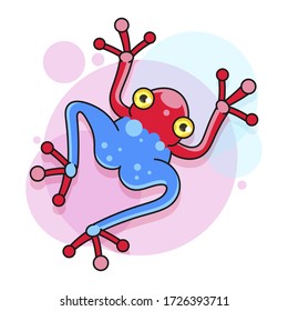 Poisonous frog Fun Summer Typography Illustration, Can Be Used As A Print For T'shirts, Bags, Cards And Posters.