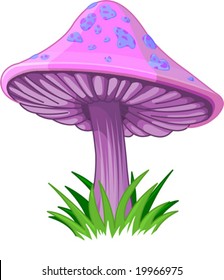 Poisonous fungus, magic mushroom, toadstool. Vector. Illustration