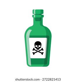 Giftgrüne Flasche flache Farbe Vektorgrafik für Gefahrenwarnkonzepte Grafiken