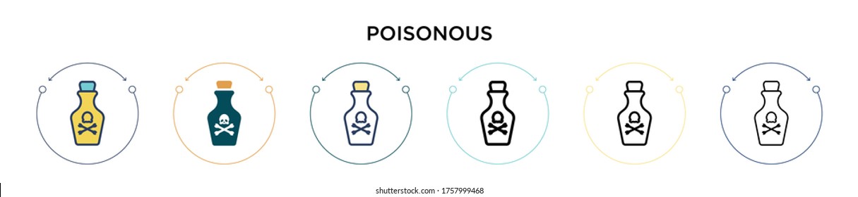 Poisonous icon in filled, thin line, outline and stroke style. Vector illustration of two colored and black poisonous vector icons designs can be used for mobile, ui, web