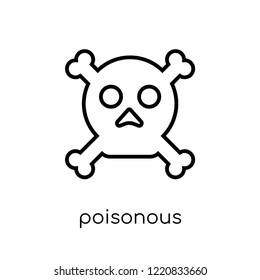 Poisonous icon. Trendy modern flat linear vector Poisonous icon on white background from thin line Health and Medical collection, editable outline stroke vector illustration