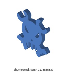 Poisonous isometric left top view 3D icon