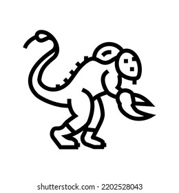 poisonous monster line icon vector. poisonous monster sign. isolated contour symbol black illustration
