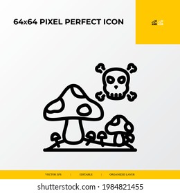 poisonous mushroom icon. Camping and adventure icon. 64x64 pixel perfect icon