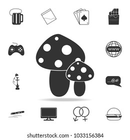 poisonous mushroom icon. Set of Human weakness and Addiction element icon. Premium quality graphic design. Signs, outline symbols collection icon for websites, web design on white background