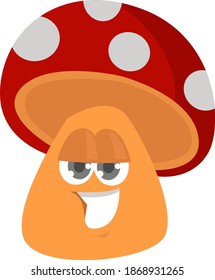 Poisonous mushroom, illustration, vector on white background.