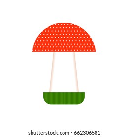 Poisonous mushroom on white background, vector illustration