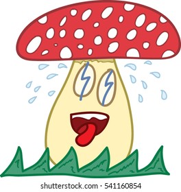 poisonous mushroom simple illustration
