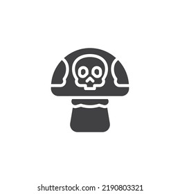 Icono vectorial de hongos venenosos. signo plano relleno para concepto móvil y diseño web. Icono de glifo envenenado de hongos. Símbolo, ilustración del logotipo. Gráficos vectoriales