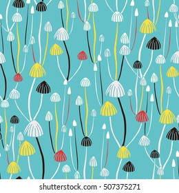 Poisonous mushrooms seamless pattern