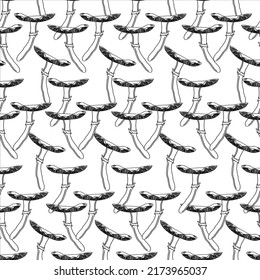 poisonous mushrooms vector seamless pattern