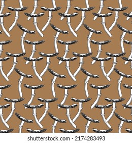poisonous mushrooms vector seamless pattern