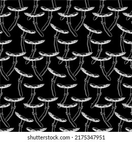 poisonous mushrooms vector seamless pattern