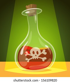 Poisonous potion. Vector illustration.