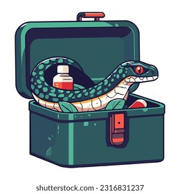 Giftige Reptilien in Tasche, Gefahr für Heimtiere Symbol einzeln