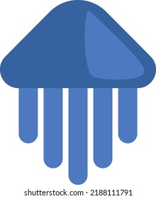 Poisonous sea jellyfish, illustration, vector on a white background.