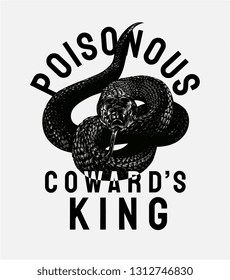 poisonous slogan with black snake illustration