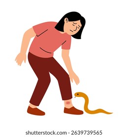 poisonous snake bite concept. vector illustration