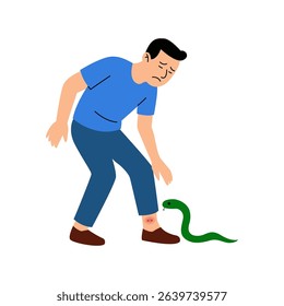 poisonous snake bite concept. vector illustration