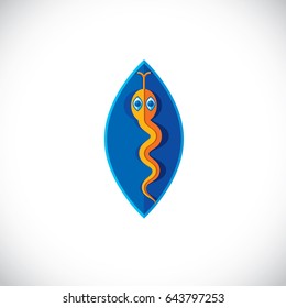 Poisonous snake graphic vector illustration, modernistic colorful image of dangerous reptile isolated on white background.  Zoology theme.