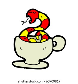 poisonous snake in teacup cartoon