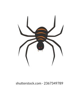 Poisonous spider vector. Happy halloween clip art. Halloween character. Insect vector. Flat vector in cartoon style isolated on white background