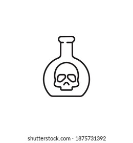 Poisonous substance, flask with hazardous substance simple thin line icon vector illustration