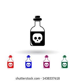 poisonous substance in the flask multi color icon. Elements of science set. Simple icon for websites, web design, mobile app, info graphics