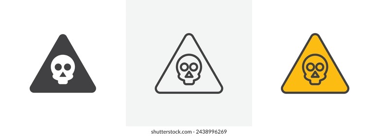 Poisonous Substance Hazard Sign. Toxic Chemical Warning. Skull and Crossbones Danger Symbol