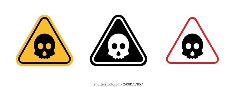 Poisonous Substance Warning. Toxic Hazard Skull Symbol. Caution for Dangerous Chemicals.