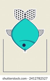 Poisson davril. French April Fools Day poster fish. Flat style. Vector illustration