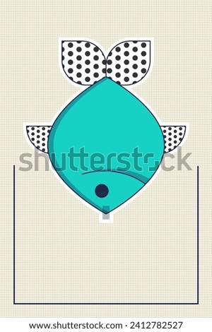 Poisson davril. French April Fools Day poster fish. Flat style. Vector illustration [[stock_photo]] © 