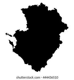 Poitou-Charentes black map on white background vector