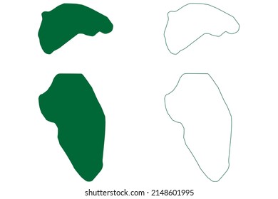 Poivre and Du Sud island (Republic of Seychelles, Indian Ocean, Outer Islands, Amirante Islands) map vector illustration, scribble sketch Poivre Atoll and Ile Du Sud map