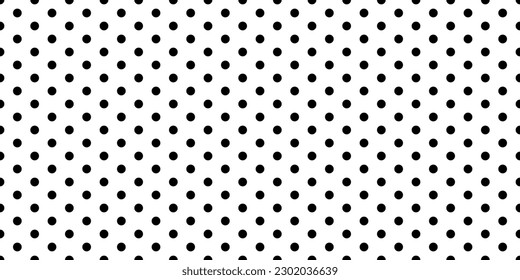 Poka dot black and white regular seamless pattern. Abstract graphic vector background with polka circles. Fun wallpaper with monochrome confetti. Modern simple geometric pop art backdrop