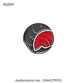 poke bar or sushi logo design illustration 3 