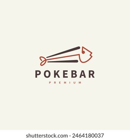 poke bar or sushi logo design illustration 2 