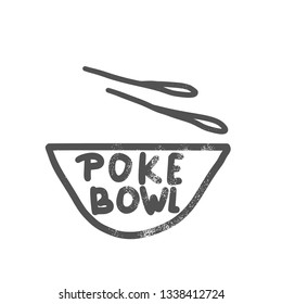 Poke bowl concept. Vector design illustration.